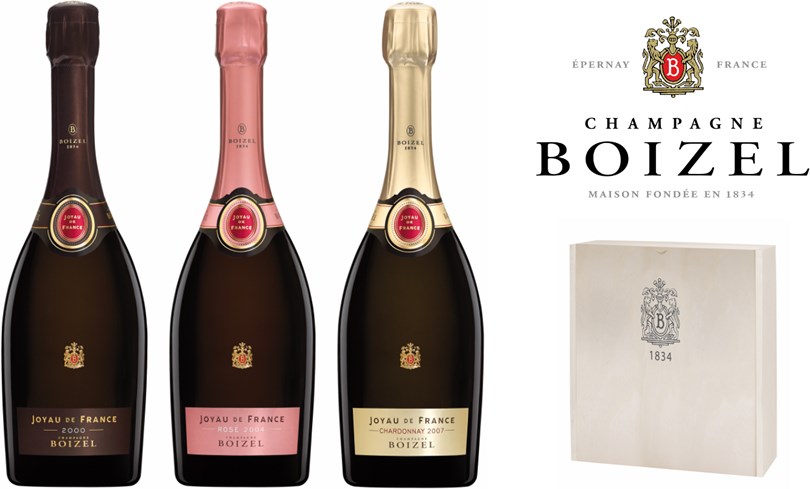 Champagne Boizel The Joyau Trilogy (Joyau Brut 2004 + Joyau Rosé 2007 + Joyau Chardonnay 2007) - Orginalträlåda 