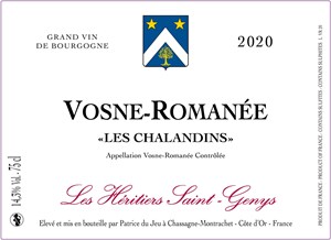Domaine Les Heritiers Saint Genys Vosne Romanee Les Chalandins 2020